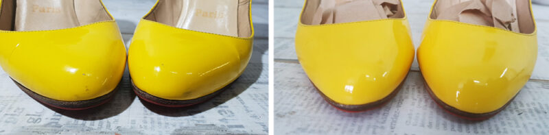 Реставрация лаковых туфель Christian Labouten: фото до и после